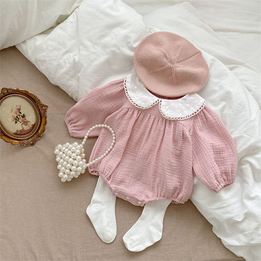 Baby Girl Cotton Peter Pan Collar Romper