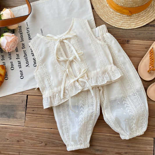 Baby Girls’ Summer Cotton Two-Piece Set